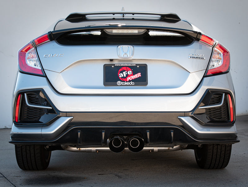 Système d'échappement Cat-Back aFe Takeda 3 pouces 304 SS avec embouts noirs 17-20 Honda Civic Sport L4-1,5 L (t)