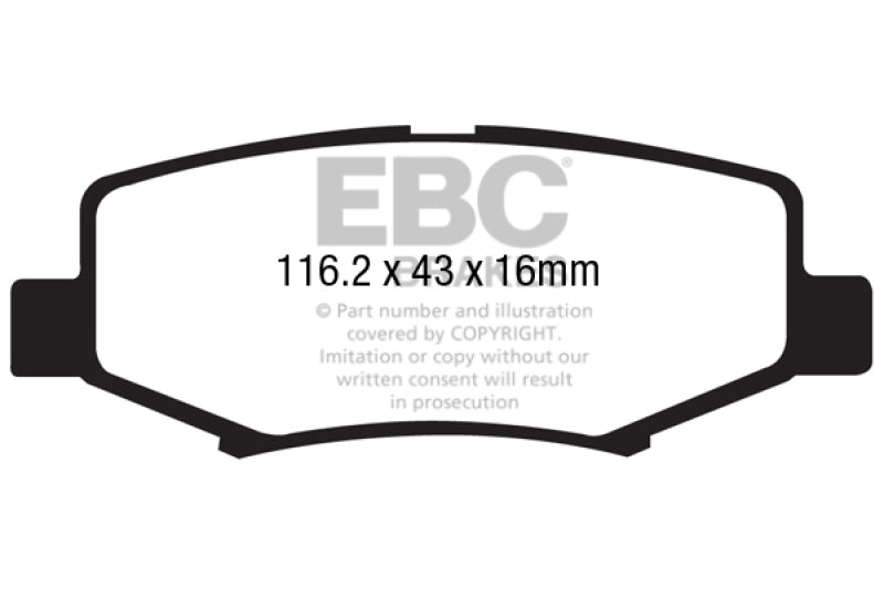 Plaquettes de frein arrière EBC 06-11 Dodge Nitro 3.7 Greenstuff