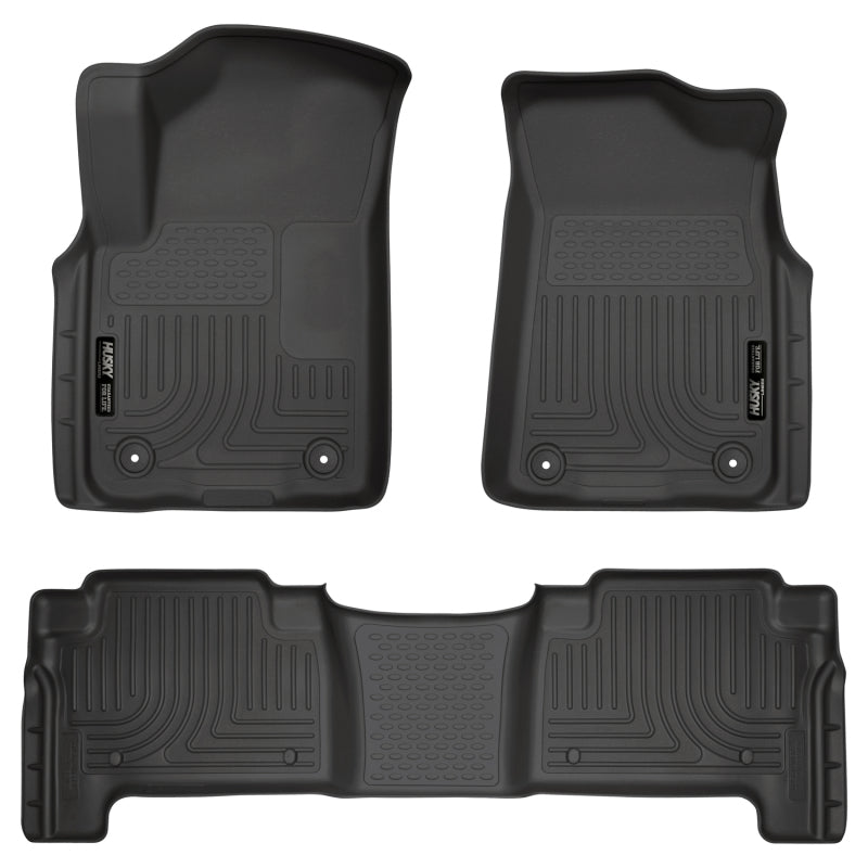 Revêtements de sol Husky Liners 2019+ Infiniti QX80/2019+ Nissan Armada Weatherbeater Black Fnt et 2e siège