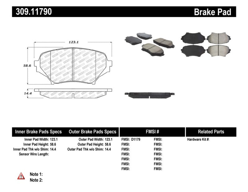 Plaquettes de frein avant StopTech Performance 06-08 Mazda Miata MX-5