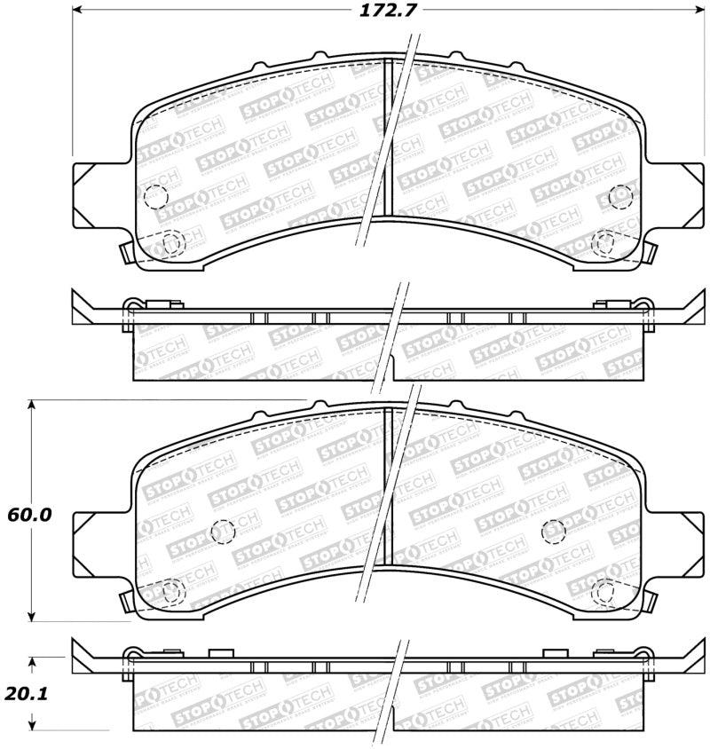 Plaquettes de frein sport StopTech avec cales - Avant