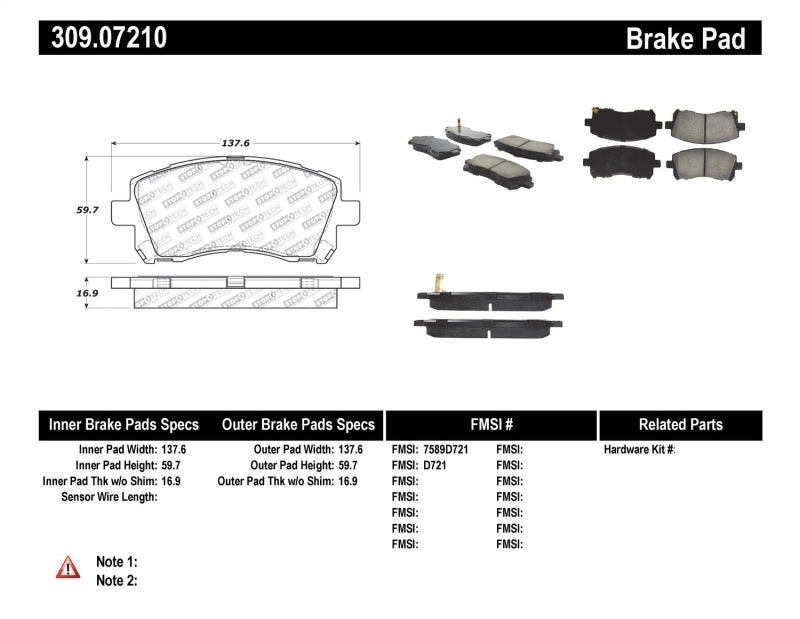Plaquettes de frein avant StopTech Performance 02-03 WRX