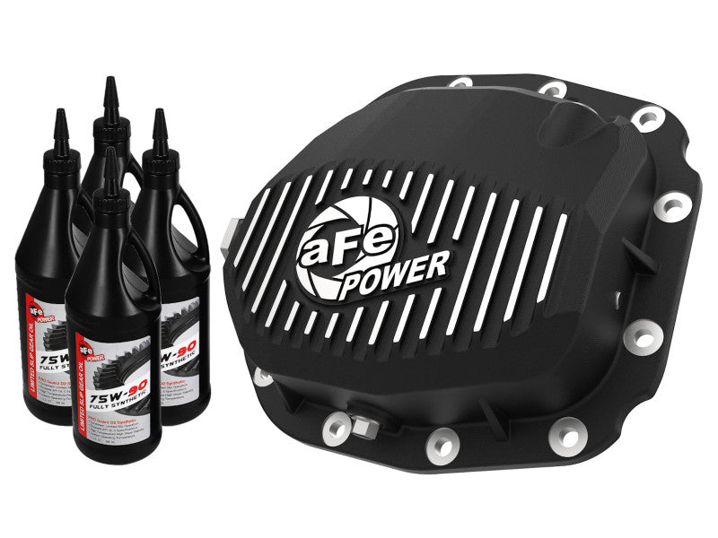 Couvercle de différentiel arrière aFe (usiné noir ; série Pro) ; Ford F-150 V6-2,7 L (t) 15-19 (12 boulons)
