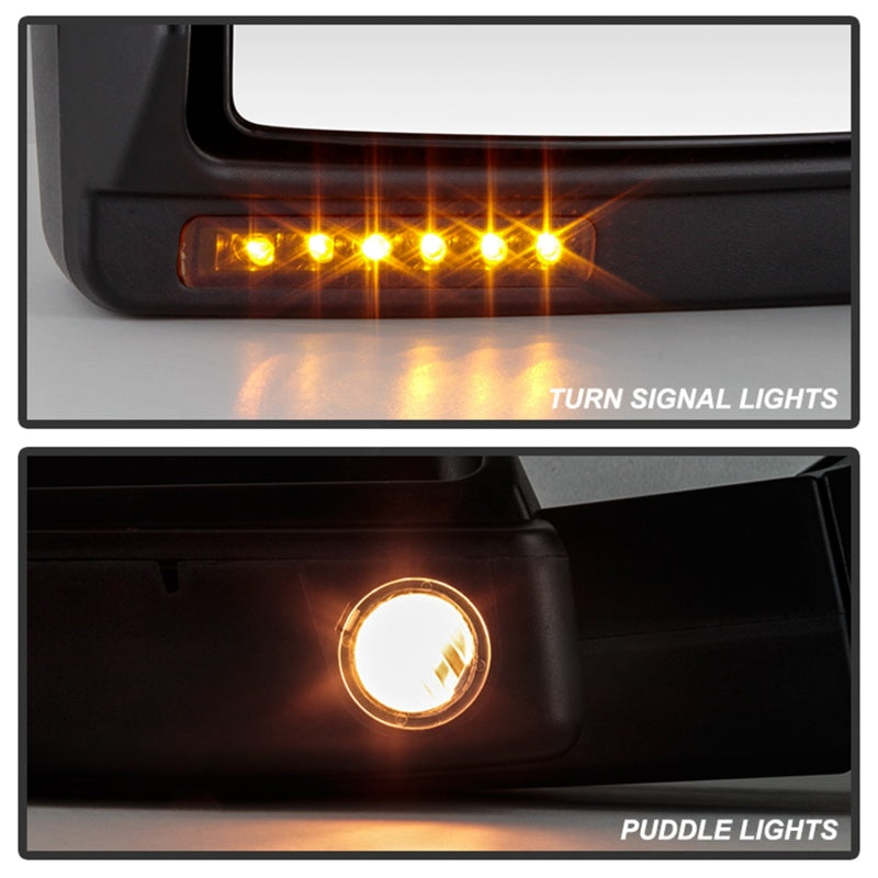 xTune Ford F150 07-14 Power Heated Amber LED Signal Telescoping Mirror Left MIR-FF15007S-PWH-AM-L