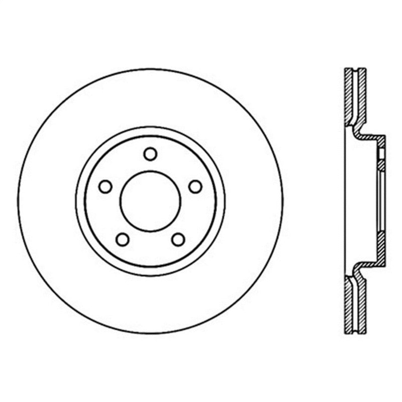 Rotor avant gauche fendu StopTech Power Slot 07-09 Mazdaspeed3