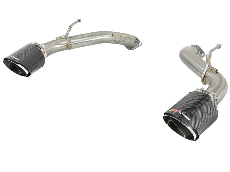 Échappement arrière aFe Takeda 2,5 pouces 304 SS avec embouts en fibre de carbone 16-19 Infiniti Q50 V6-3.0L (tt)