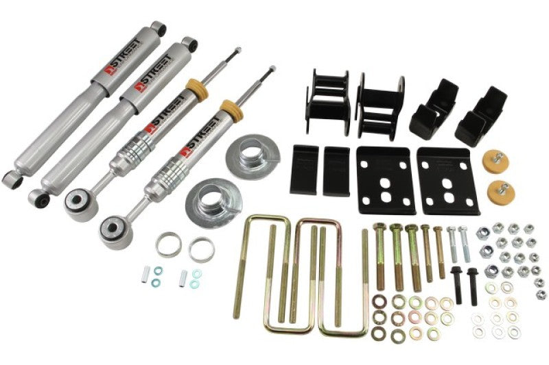 Kit d'abaissement Belltech 09-13 Ford F150 Ext Cab/Quad Cab Short Bed 2WD 2in ou 3in F/4in Rear avec amortisseurs