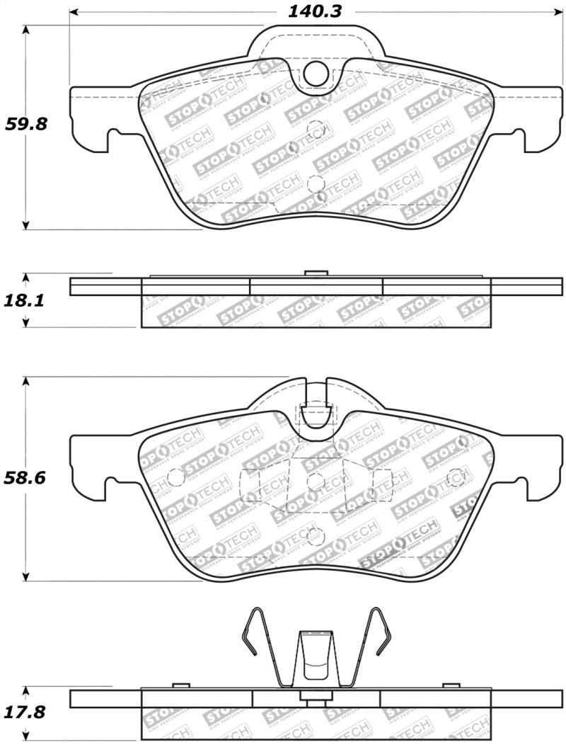 StopTech Street Touring 02-06 Mini plaquettes de frein avant