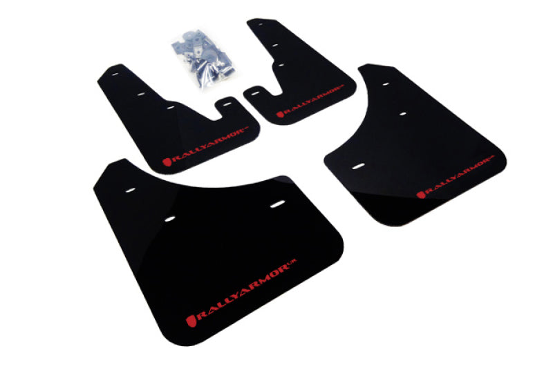 Bavette garde-boue noire UR Rally Armor 04-09 Mazda3/Speed3 avec logo rouge