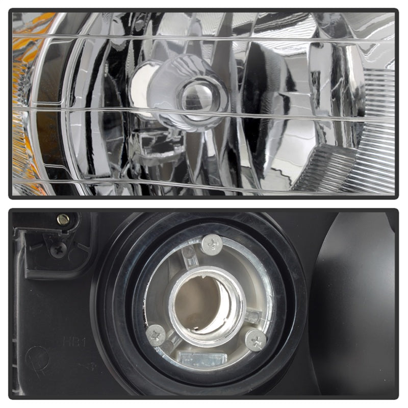 xTune Dodge Ram 1500 02-05 Amber Crystal Headlights Chrome HD-JH-DR02-AM-C