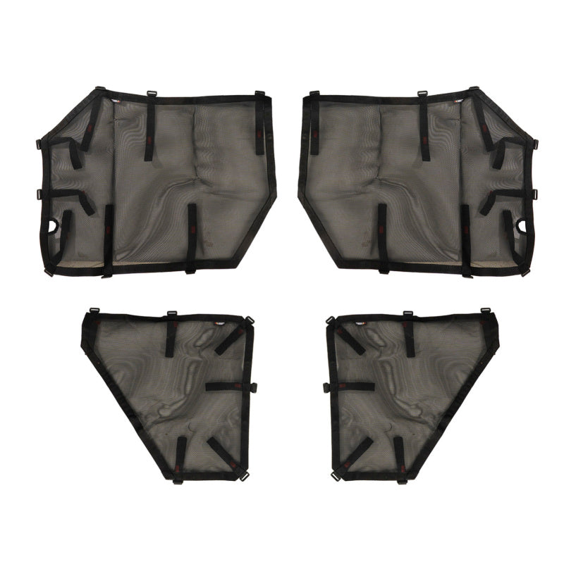 Ensemble complet de couvre-portes tubulaires Rugged Ridge Fortis noir 07-18 Jeep Wrangler JKU