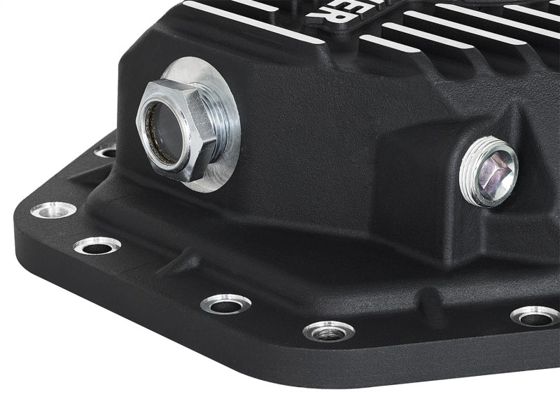 Couvercle de différentiel arrière aFe Power Pro Ser noir avec ailerons Mach 2017 Ford Diesel Trucks V8-6.7L(td) Dana M275-14