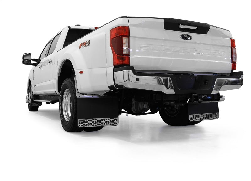 Putco 2020 Chevy Silv/Sierra HD (avant ou arrière) - Ensemble de 2 Mud Skins - SS brossé avec bouclier hexagonal