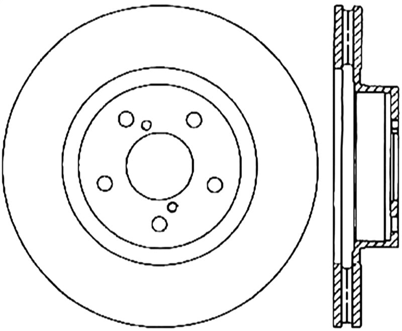 Rotor avant gauche fendu StopTech Power Slot 05-08 LGT CRYO avant gauche
