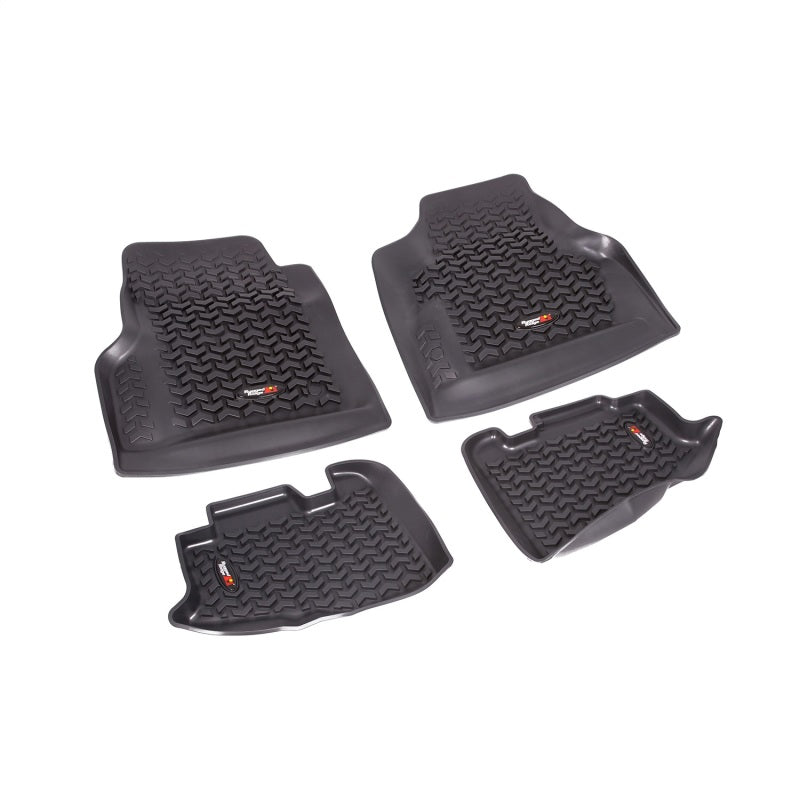 Revêtement de sol avant/arrière Rugged Ridge noir pour Jeep Wrangler TJ 1997-2006