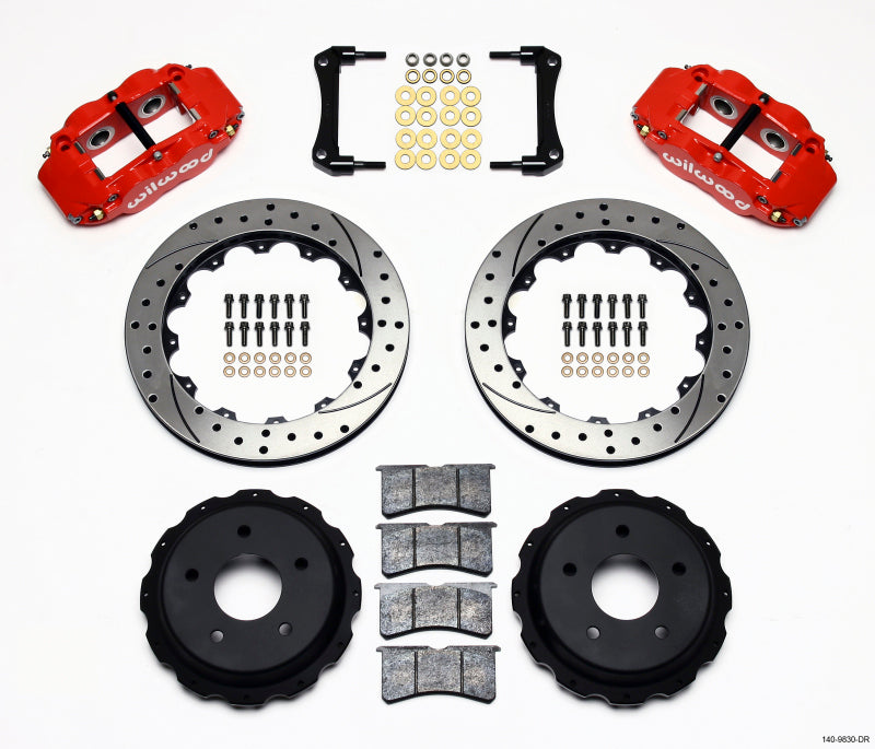 Kit arrière Wilwood Narrow Superlite 4R 12,88 pouces percé rouge 98-02 Camaro/Firebird