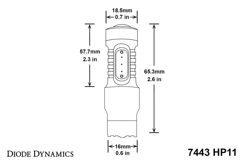 Ampoule LED Diode Dynamics 7443 HP11 LED - Ambre Lot de 4