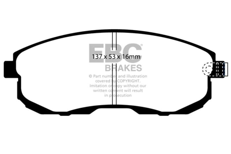 Plaquettes de frein avant EBC 02 Infiniti G35 3.5 sans DCS Bluestuff