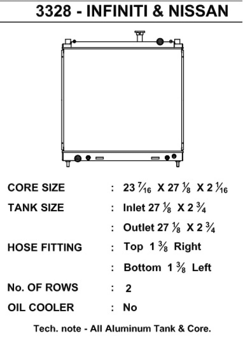 Radiateur CSF 04-15 Nissan Titan Armada