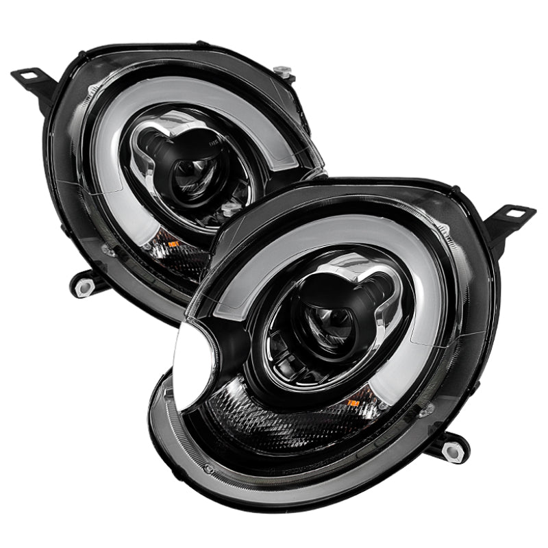 Phares de projecteur Spyder Mini Cooper 2007-2012 Modèle halogène uniquement - DRL Noir PRO-YD-MC07-DRL-BK