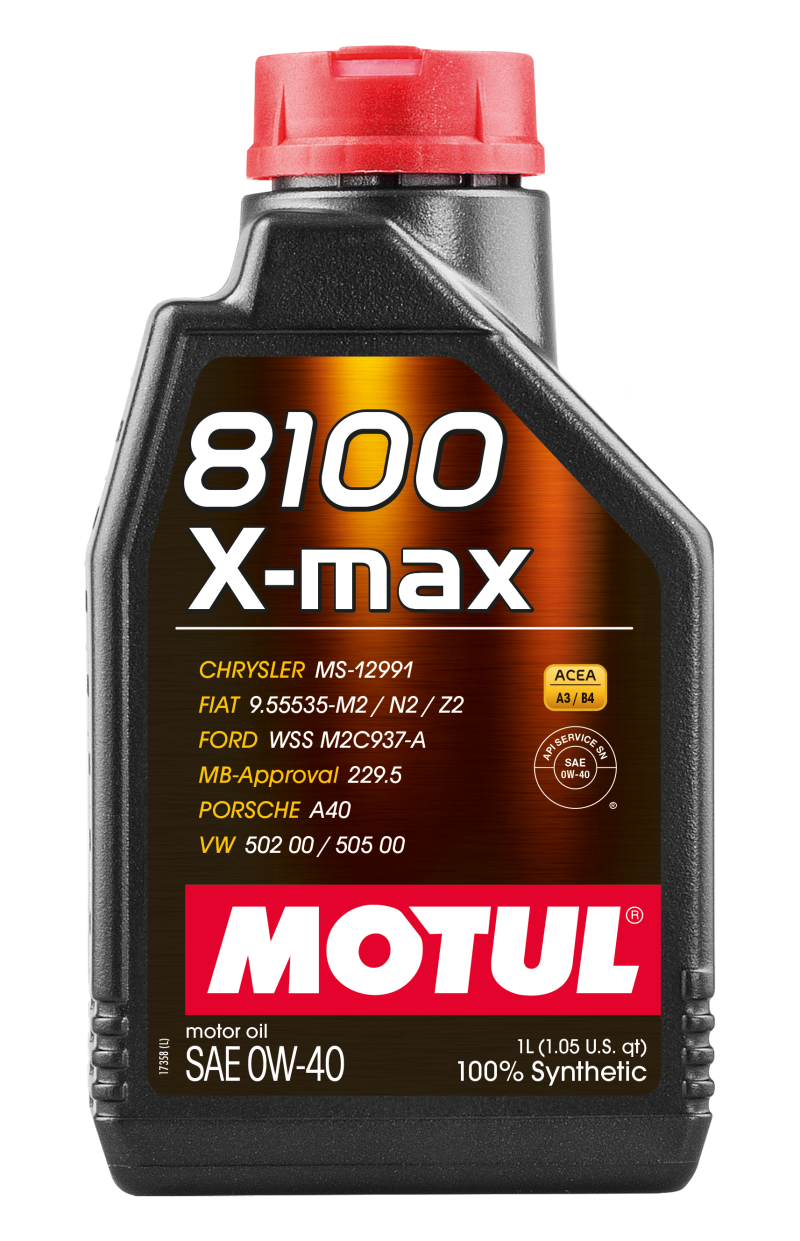 Huile moteur synthétique Motul 1L 8100 0W40 X-MAX - Porsche A40