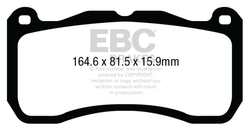 Plaquettes de frein avant EBC 13-14 Ford Mustang 5.8 Supercharged (GT500) Shelby Yellowstuff