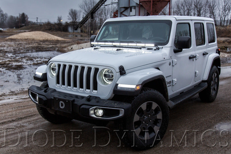 Kit de barre lumineuse LED pour capot Jeep JL Wrangler/Gladiator SS50 18-21 de Diode Dynamics - Combo ambre