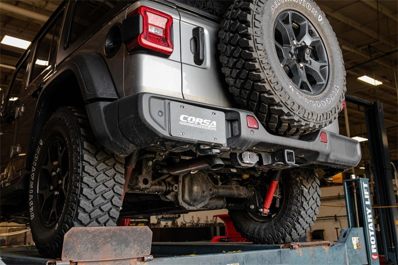 Corsa 2018-2025 Jeep Wrangler JLU 3.6L Sport 2.75in Cat-Back Exhaust w/ Turn Down Tip