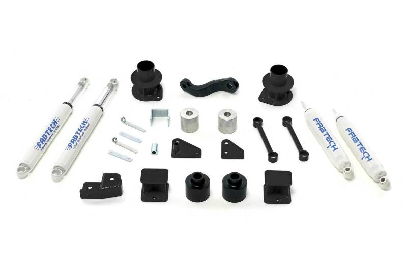Système de base Fabtech 07-18 Jeep JK 4WD 3 pouces avec amortisseurs de performance