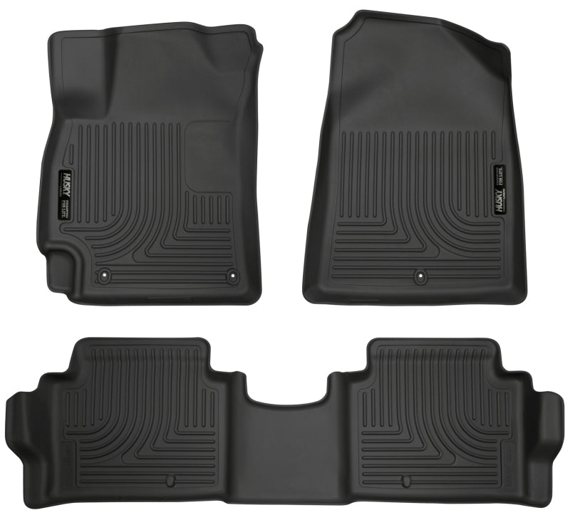 Revêtements de sol avant et deuxième rangée noirs Husky Liners 2017 Hyundai Elantra Weatherbeater