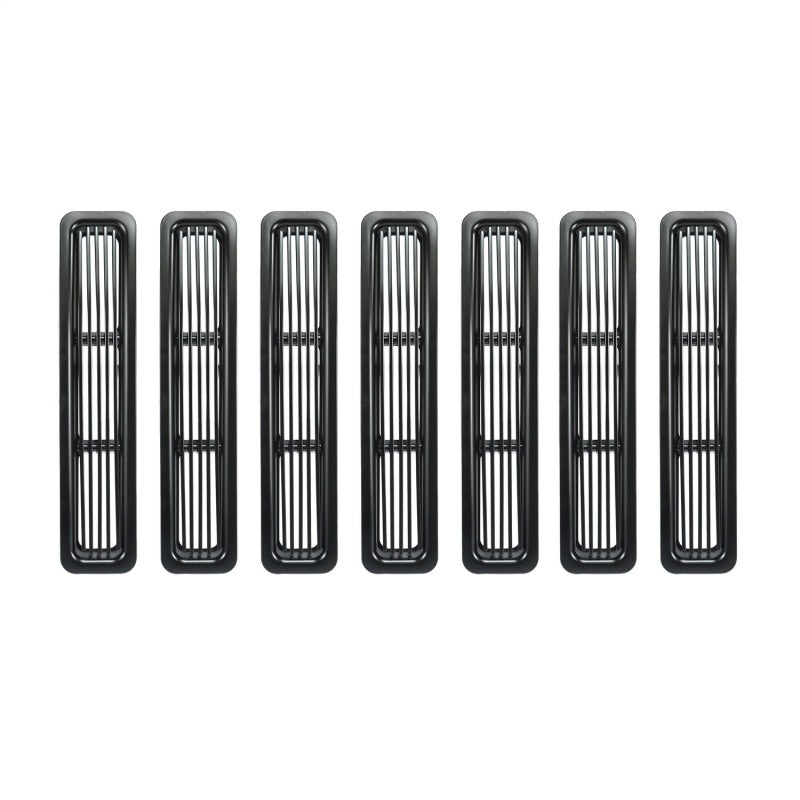 Inserts de calandre en billettes Rugged Ridge noirs pour Jeep Wrangler 97-06