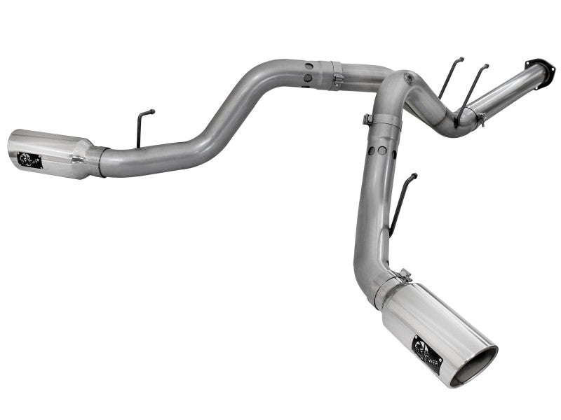 Échappement arrière DPF en acier inoxydable 409 de 4 po à grand alésage aFe HD avec embouts polis pour camions diesel Ford 15-16