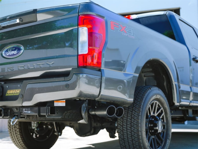 Système d'échappement sport double Cat-Back de 7,3 L de Gibson 20-21 pour Ford F250/F350 3 pouces en acier inoxydable - Black Elite