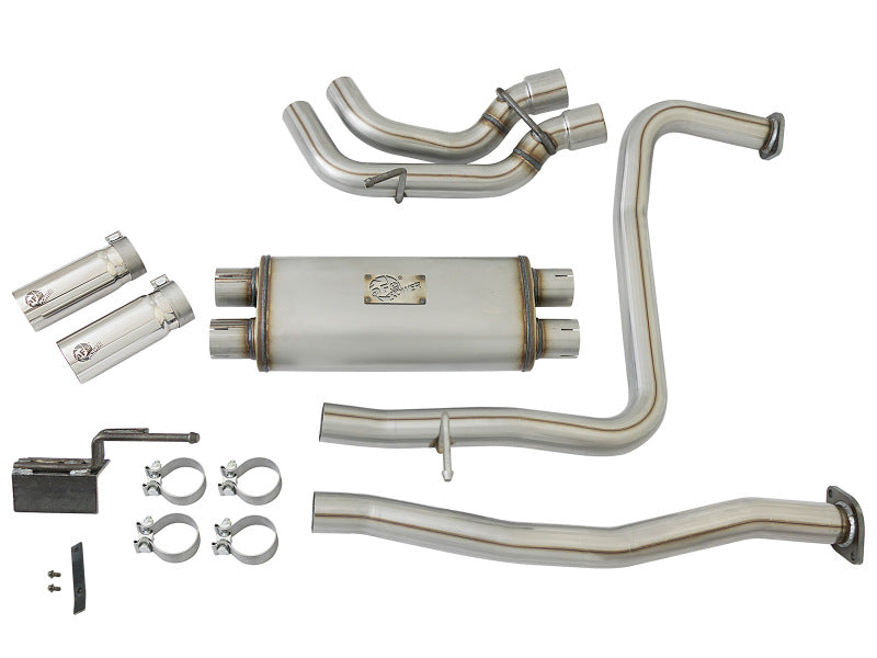 Échappement arrière de catalyseur aFe POWER Rebel Series 2-1/2 po 409 SS avec embouts polis 16-17 Nissan Titan V8 5,6 L