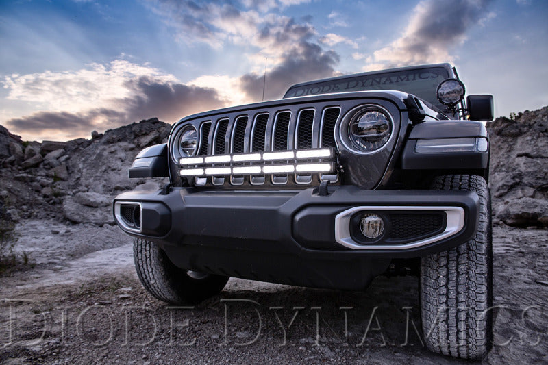 Kit de support de pare-chocs Diode Dynamics 18-21 Jeep JL Wrangler/Gladiator SS30 - Conduite blanche (simple)