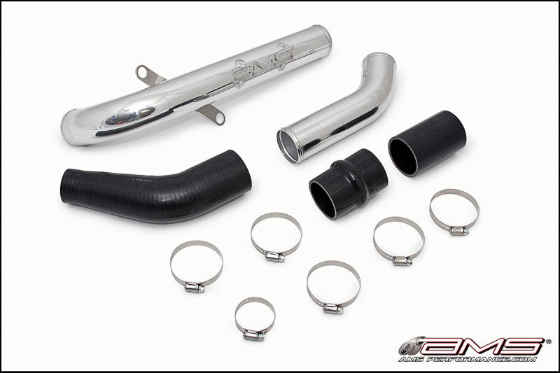 Tuyau d'échappement supérieur I/C AMS Performance 08-15 Mitsubishi EVO X - Revêtement en poudre noir