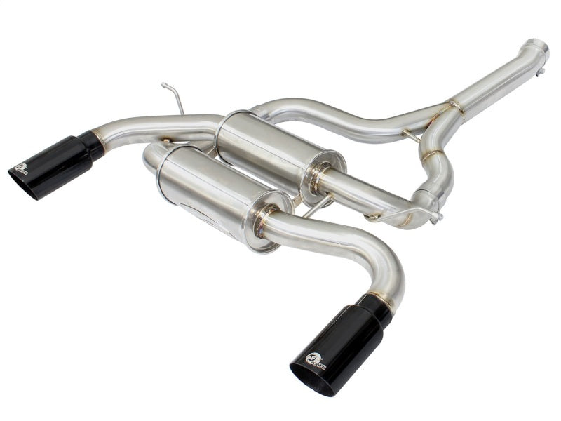 aFe MACHForce XP SS-304 Embout noir 2,5 pouces de diamètre Échappement arrière 12-15 BMW 335i (F30) 3,0 L (t)