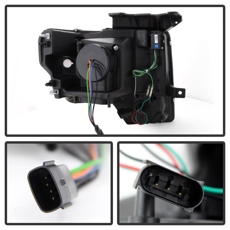 Spyder Ford F150 13-14 Projector Factory Xenon Model- Light Bar DRL Chrm PRO-YD-FF15013-LBDRL-HID-C