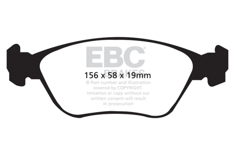 Plaquettes de frein avant Yellowstuff EBC 98-05 Volvo C70 2.3 Turbo T5 (roues de 16 pouces)