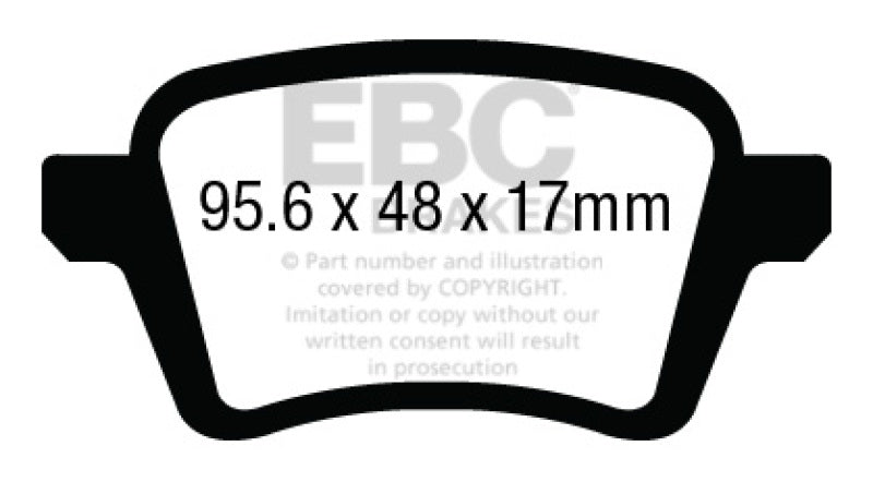 Plaquettes de frein arrière EBC 13+ Fiat 500L 1.4 Turbo Yellowstuff
