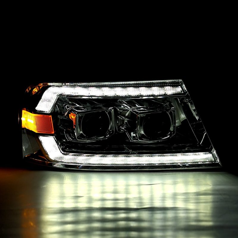 Phares de projecteur à LED AlphaRex 06-08 Lincoln Mark LT LUXX-Series Noir avec signal séquentiel