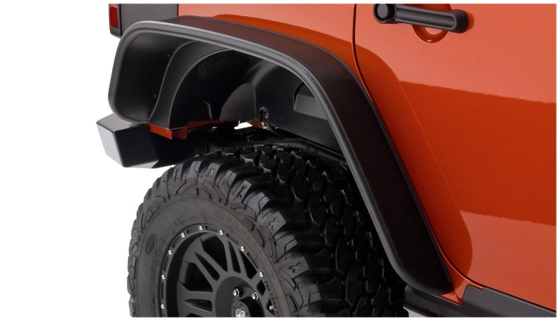 Bushwacker 07-18 Jeep Wrangler Unlimited Flat Style Flares 2 pièces 4 portes utilitaire sport uniquement - Noir