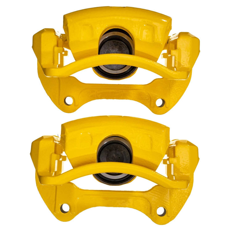 Étrier de frein avant jaune Power Stop 2011 Saab 9-5 avec support (paire)
