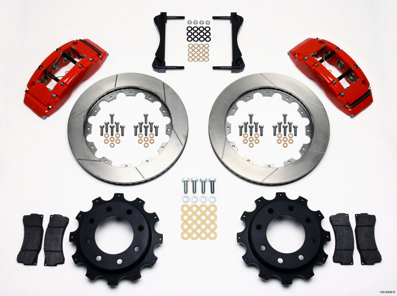 Kit arrière Wilwood TC6R 16,00 pouces rouge 1999-2010 GM Trk 2500 HD 4,84 Cntr