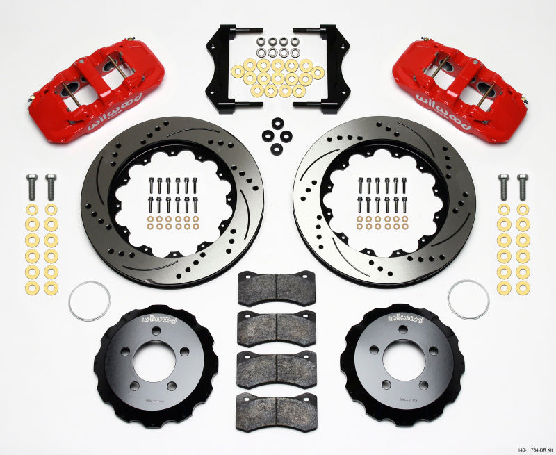 Kit de chapeau avant Wilwood AERO6 14,25 percé rouge 2006-10 Magnum/Challngr/Chrgr/300C