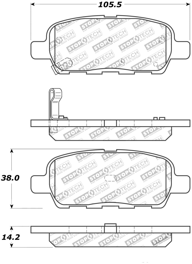 Plaquettes de frein arrière StopTech Street Touring 6/02-08 350z / 01-08 G35