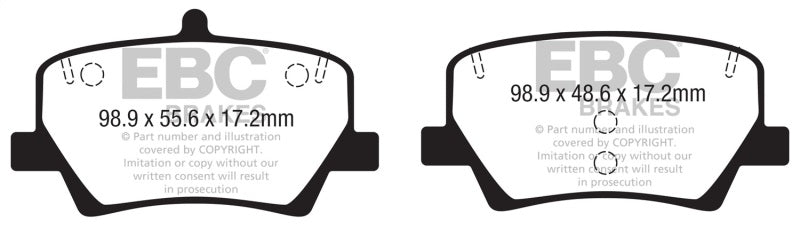 Plaquettes de frein arrière EBC Greenstuff pour Volvo XC40 T4 2018+