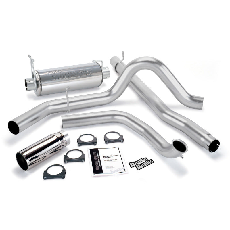 Système d'échappement Banks Power Monster 99-03 Ford 7,3 L - Échappement simple SS avec embout chromé
