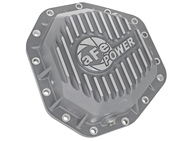 Couvercle de différentiel arrière aFe Power Street Ser brut avec aileron Mach 2017 Ford Diesel Trucks V8-6.7L(td) Dana M275-14