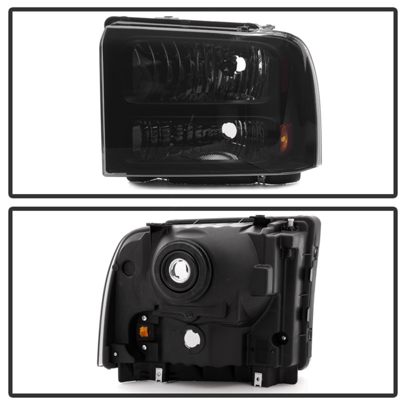 xTune Ford F250 F350 F450 Superduty Excursion 99-04 Headlights Black Smoked HD-JH-FF25099-HA-BSM